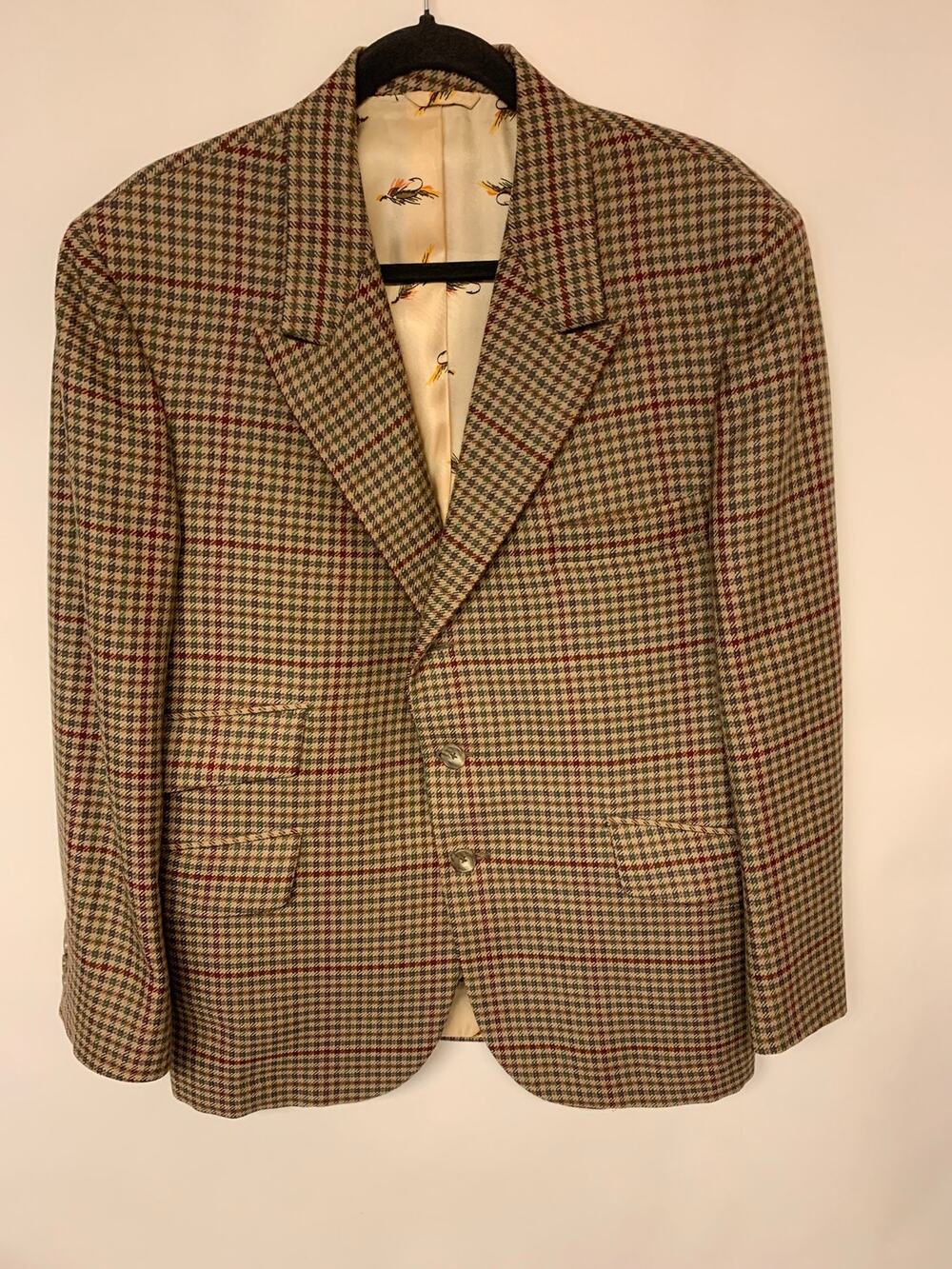 Ermilio Vintage Jacket Houndstooth Gun Club Check Equestrian Sports Luxury